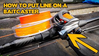 How To Put Line On A BAITCASTER FISHING Reel [upl. by Halbert419]