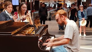 BOHEMIAN RHAPSODY Piano Performance at Rome Airport Passengers are shocked 😮 [upl. by Samid31]