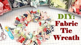 Ericas EASY DIY Fabric Tie Wreath Tutorial  VLOGMAS 3 [upl. by Peatroy921]