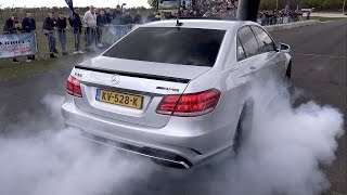 MercedesBenz E63 AMG  BURNOUT REVS DRAG RACING [upl. by Dnartreb656]