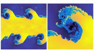 KelvinHelmholtz instability  Discontinuous Galerkin hydrodynamics [upl. by Brendan605]