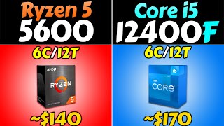 Ryzen 5 5600 vs i512400F  Updated Benchmarks in 2023 [upl. by Beeson]