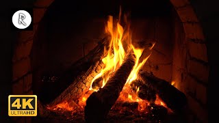 🔥 Crackling Fireplace w Snowstorm amp Howling Wind Outside  Nature Sound for Sleep Insomnia 4K [upl. by Araeic687]