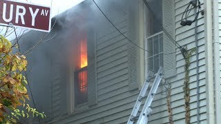 Fatal house fire in Woonsocket RI with evacuation tones [upl. by Phionna744]