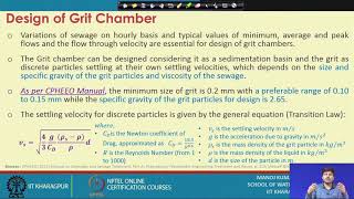 Lecture 25 Wastewater Treatment Units Grit Removal and Equalization [upl. by Grindlay]