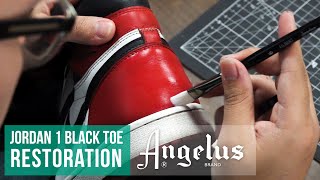 How to Repair Scuffs and Scratches  Jordan 1 Black Toe Restoration  Angelus Paint [upl. by Adnerol]