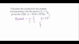 Calculating a residual [upl. by Junia]