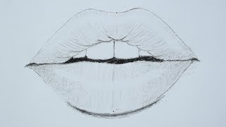 How to draw lips using pencil for beginners [upl. by Isma245]