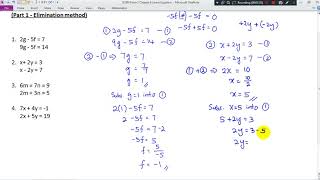 KSSM Form 1 Chapter 6 Simultaneous Linear Equation Elimination method [upl. by Gelasias]