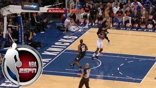 Giannis Antetokounmpo literally jumps over Tim Hardaway Jr on ridiculous dunk  ESPN [upl. by Noby311]