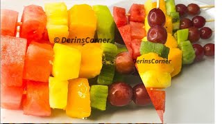 How to make Fruit KebabSkewer  Fruit Recipe Ideas [upl. by Leuneb]