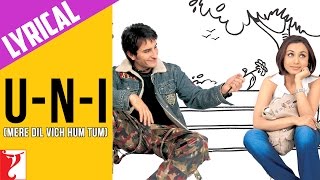 Lyrical UnI Mere Dil Vich Hum Tum Song with Lyrics  Hum Tum  Saif Ali Khan  Rani Mukerji [upl. by Piderit]