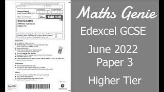 Edexcel GCSE Maths June 2022 3H Exam Paper Walkthrough [upl. by Assilla]