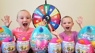 Mystery Wheel Challenge Opening Rainbocorn Sequin Surprise Eggs [upl. by Lokim138]