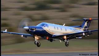 Nice looking Pilatus PC12 STARTUP amp TAKEOFF [upl. by Soble]