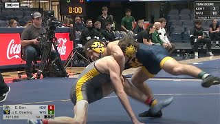 157lbs Caleb Dowling West Virginia vs Ethan Barr Kent State [upl. by Hatcher]