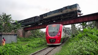 Rare Train over train crossing captured at Kewatkhali Mymensingh Bangladesh Railway [upl. by Siegel391]