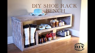 How to build a DIY Entryway Shoe Rack Bench [upl. by Olvan]