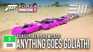 Forza Horizon 3  X999 ANYTHING GOES GOLIATH RACE amp INFECTION Subscriber Showcase [upl. by Fayina437]