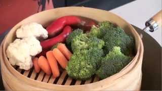 Steaming Vegetables on a Bamboo Steamer [upl. by Keelin]