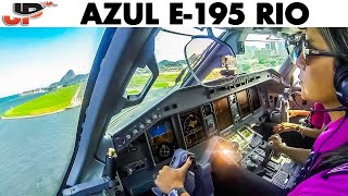 Piloting the AZUL E195 to RIO  Cockpit Views [upl. by Enovad]