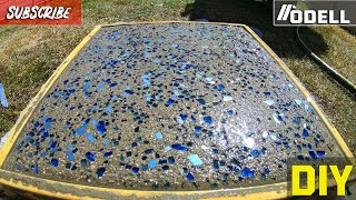 How to Make GLASS CONCRETE Stepping Stone Pavers [upl. by Ynabe]