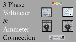 3 Phase Voltmeter amp Ammeter Connection 3 Phase Meter wiring Circuit info [upl. by Einnek]