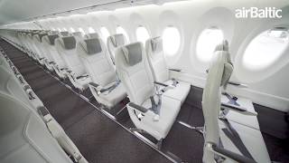 airBaltic Airbus A220300 Updated Cabin Features [upl. by Anahsat]