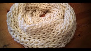 Strickanleitung Loopschal mit Umschlägen [upl. by Mahala932]