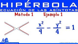 Ecuación de las asíntotas de la Hipérbola  Método 1 Ejemplo 1 [upl. by Lizabeth]