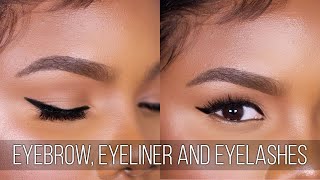 EYEBROW EYELINER for Hooded Eyes and EYELASH Tutorial for Beginners  Ale Jay [upl. by Amethyst]