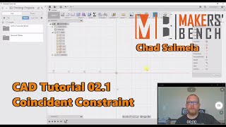 CAD Tutorial 021 Coincident Constraint [upl. by Aicinad]