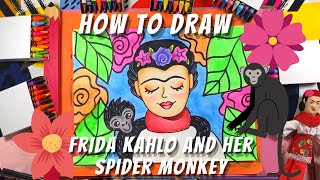 How to Draw Frida Kahlo and her Spider Monkey [upl. by Aline]