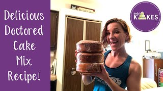 Delicious Doctored Cake Mix Recipe  Yellow Cake  Karolyns Kakes [upl. by Cynera697]