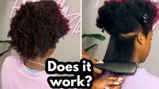 Testing a Heat Straightening Brush on Natural 4C hair [upl. by Alice224]