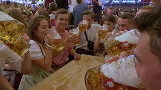 O zapft is Munichs worldfamous Oktoberfest beer festival opens [upl. by Lehet]