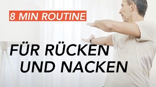 8MinutenÜbung gegen Rückenschmerzen amp Nackenverspannungen [upl. by Ativet]