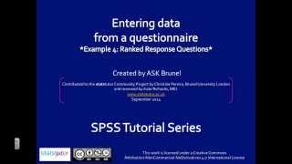 Questionnaire data in SPSS  Ranked response question [upl. by Giorgi]