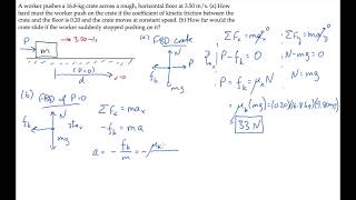 Newtons 2nd Law Kinetic Friction Level 1 Example 1 [upl. by Eidnyl]