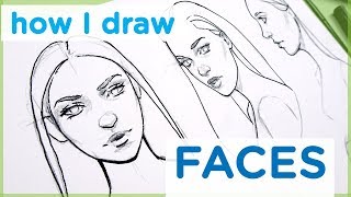 How to Draw a Female Face  Art Tutorial【My Sketching Technique】 [upl. by Amekahs478]