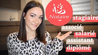 Les différents notaires  associé assistant salarié stagiaire diplômé [upl. by Xanthe]