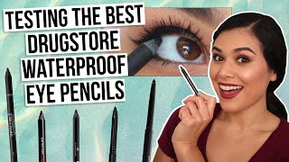 Testing the BEST Drugstore Waterproof Eyeliner Pencils Waterline Smoky Eye SmudgeProof [upl. by Arrik789]