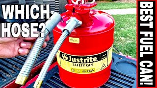 JUSTRITE SAFETY GAS CAN 58quot FLEX HOSE amp 1 YEAR REVIEW [upl. by Vacla]