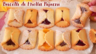 BISCOTTI di PASTA FROLLA RIPIENI per la COLAZIONE  Ricetta Facile  easy cookies recipe [upl. by Ruscher408]