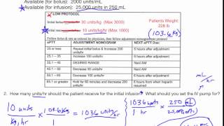 Dosage Calculation using a Heparin Protocol [upl. by Haidabej417]