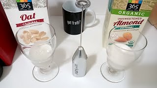 Oat Milk vs Almond Milk part 2 Frothing Test [upl. by Ateval536]