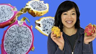 DRAGONFRUITS  pink amp yellow  Fruity Fruits Taste Test [upl. by Georgeanne643]