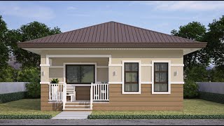 BUNGALOW HOUSE DESIGN  2 BEDROOMS 8X10 80 SQM  861 SQFT [upl. by Macfadyn]