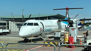 Trip Report  Luxembourg to Vienna  Luxair Q400 [upl. by Speroni]