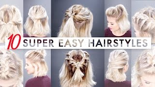 10 Easy Half Up hairstyles for SHORT HAIR Tutorial  Milabu [upl. by Doss]